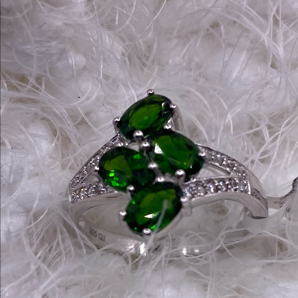 Chrome Diopside & Zircon ring